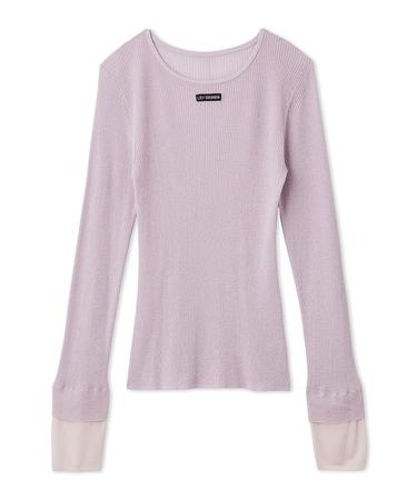 シアーレイヤードラメリブトップ