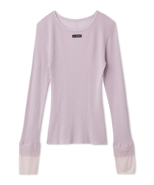 シアーレイヤードラメリブトップ