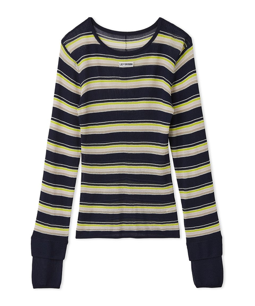 シアーレイヤードラメリブトップ