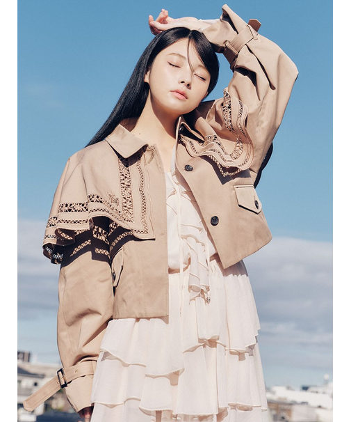 2wayエンブロイダリーケープコート