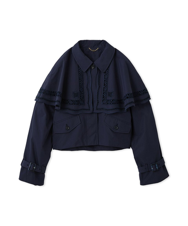 2wayエンブロイダリーケープコート