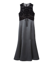 エンブロイダリーヴィンテージサテンドレス