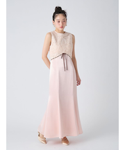 エンブロイダリーヴィンテージサテンドレス