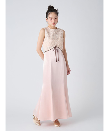 エンブロイダリーヴィンテージサテンドレス