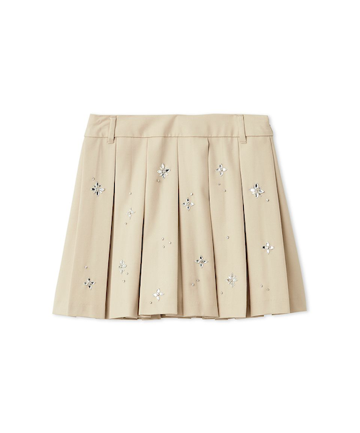 [L.B CANDY STOCK]フラワービジュープリーツスカショーパン