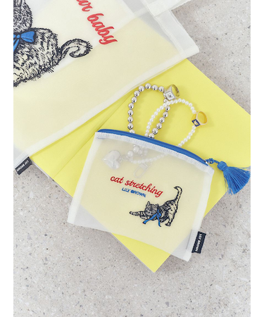 CAT刺繍シアーポーチ