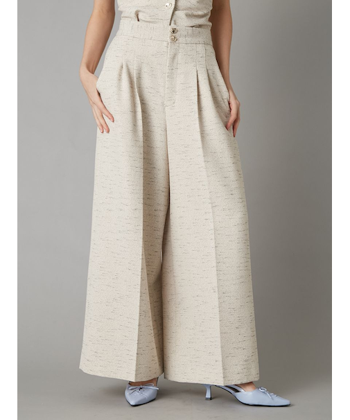 オーナメント釦2タックパンツ