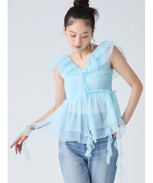 パピヨンチュールフリルトップス