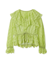 ラッフルレースリボントップス