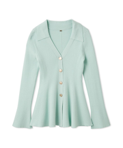 シャツディテールペプラムカーデ