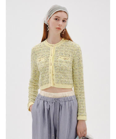 ツイードニットカーディガン