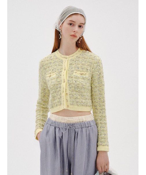 ツイードニットカーディガン