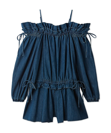 デコルテフリルミニロンパース