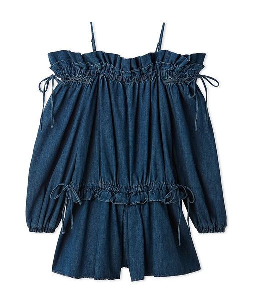 デコルテフリルミニロンパース