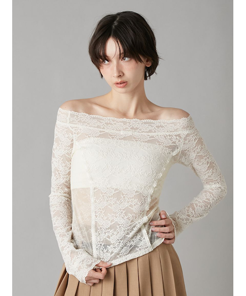 オフショルダーレーストップス