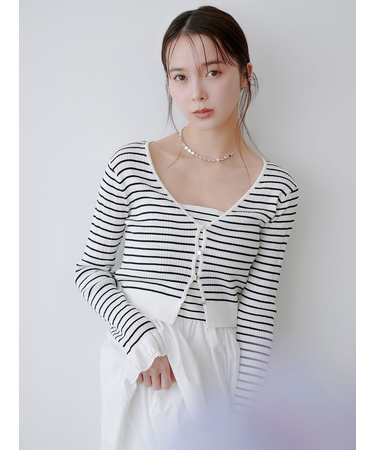 ウォッシャブルVネックニットカーディガン