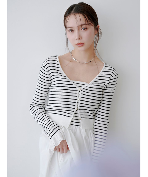 ウォッシャブルVネックニットカーディガン