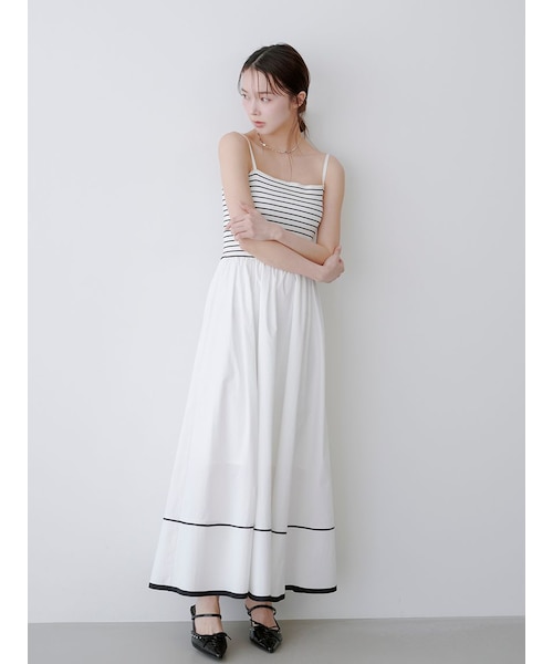 WEB限定00サイズ】ニットビスチェドッキングワンピース｜リリー