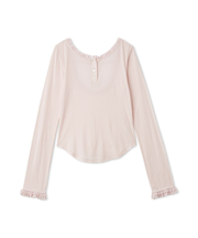 バックオープンヘンリーネックカットトップス