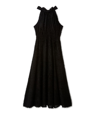 【WEB限定00サイズ】アメリカンスリーブフリンジジャガードワンピース