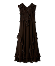 ラッフルフリルフレアワンピース