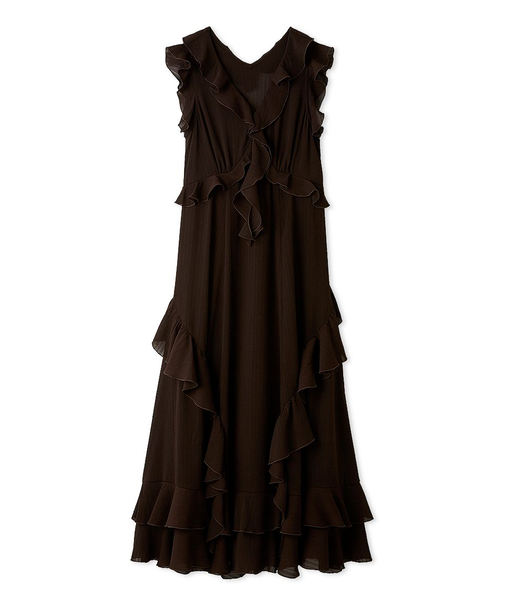 ラッフルフリルフレアワンピース