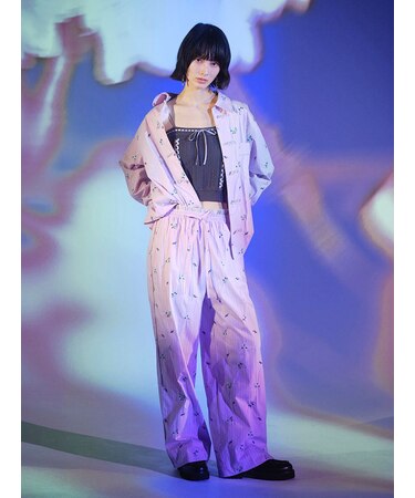 【LILY BROWN×KEITA MARUYAMA】レイヤードウエストストライプパンツ