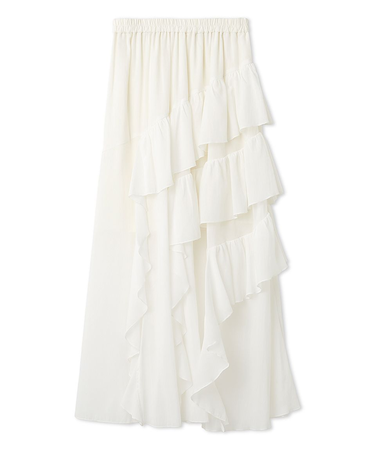 【WEB限定00サイズ】ラッフルフリルティアードスカート