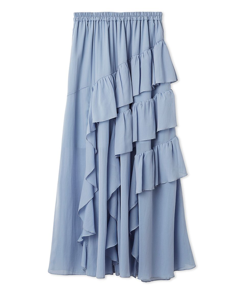 【WEB限定00サイズ】ラッフルフリルティアードスカート