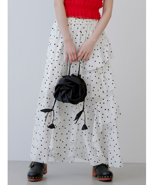 【WEB限定00サイズ】ラッフルフリルティアードスカート