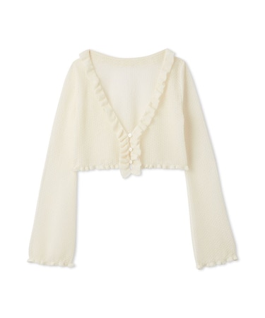 フリルニットカーディガン