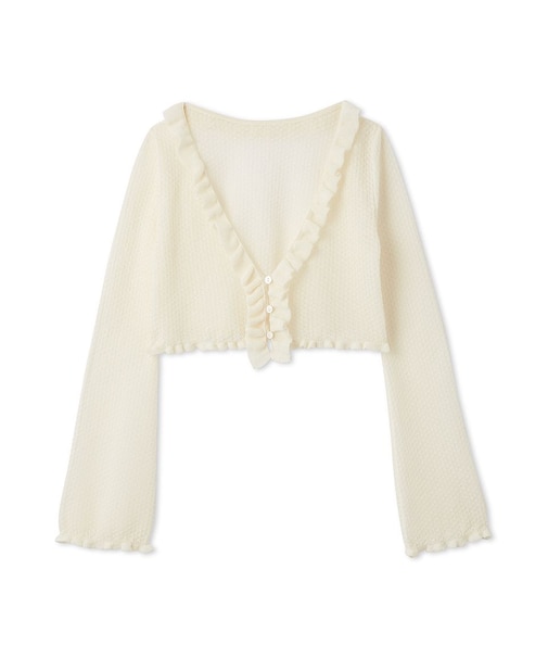 フリルニットカーディガン