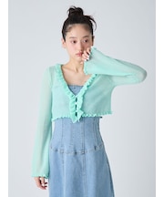 フリルニットカーディガン