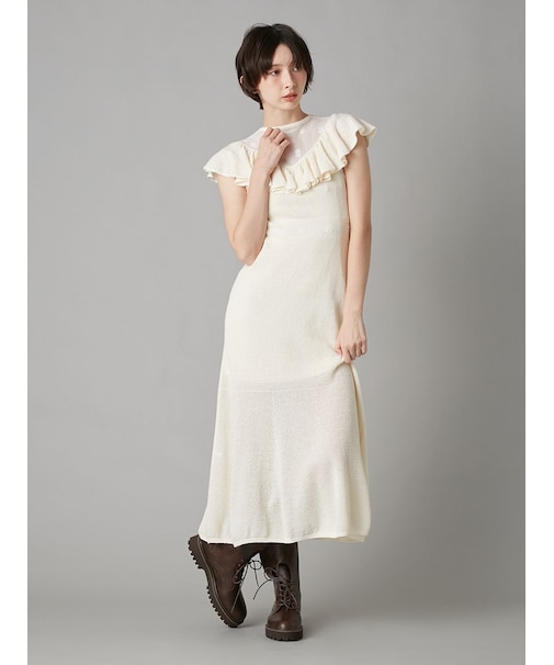 クロシェレーシーニットワンピース