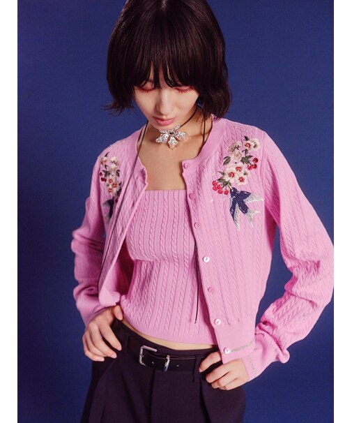 【LILY BROWN×KEITA MARUYAMA】アームウォーマ付きニットベアトップ