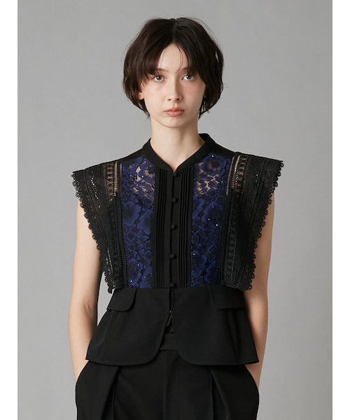 スイッチングレースブラウス｜リリーブラウンの通販｜&mall（アンド