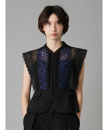 スイッチングレースブラウス