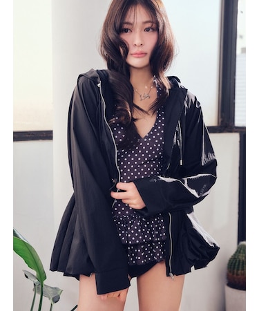 【UVカット】撥水ペプラムシアーブルゾン