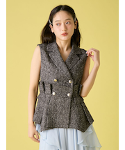 ツイードプリエペプラムジレ