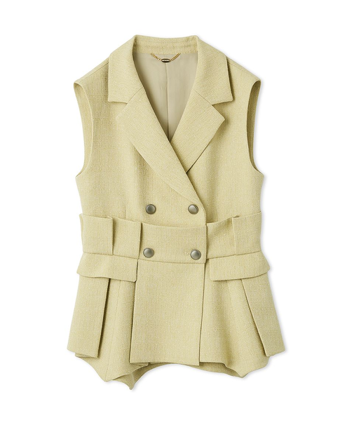 ツイードプリエペプラムジレ