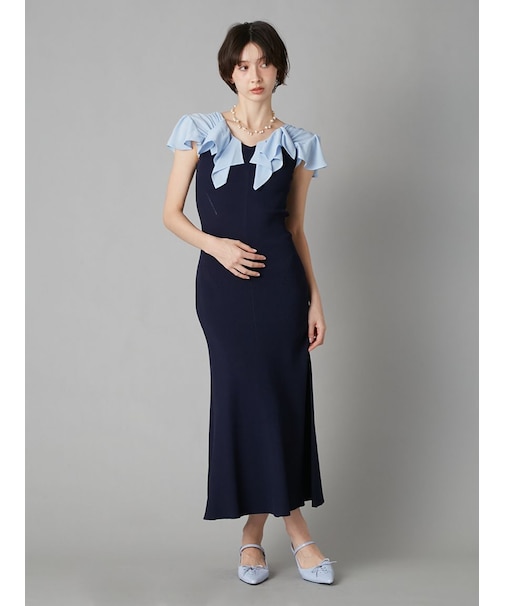 ラッフルフリルコンビニットワンピース