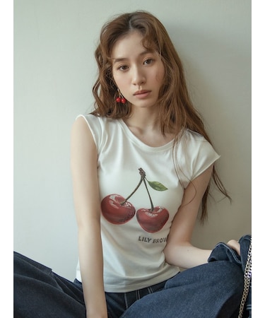 [L.B CANDY STOCK]フルーツビジューTシャツ