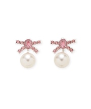 [L.B CANDY STOCK]ビジューリボンパールピアス