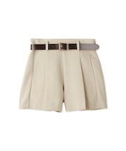 ベルト付きタックショートパンツ