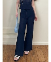 クロシェトリムニットパンツ