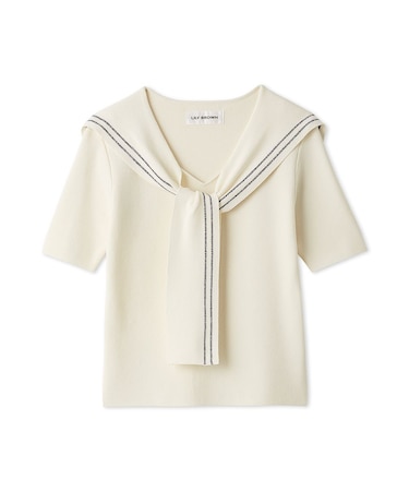 レイヤードセーラーカラーニット