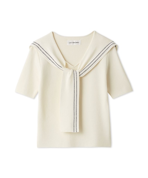 レイヤードセーラーカラーニット