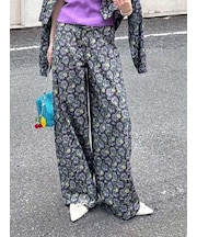 【LILY BROWN×ANNA SUI】バタフライワイドデニムパンツ