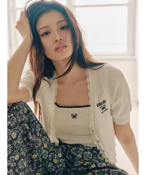 リリーブラウン　バイカラーニットキャミソール LILY BROWN×ANNA SUI】バイカラーニットキャミソール｜リリーブラウン