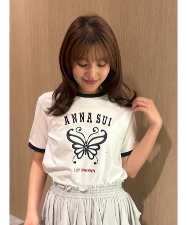 【LILY BROWN×ANNA SUI】バタフライリンガーストーンTシャツ